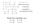 Egyenletrendszer – megoldás kép 1