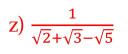 Matematika 10.o emelt szint: nevező gyöktelenítése – feladat kép 1