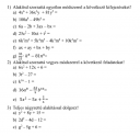 Dolgozat, nevetzetes azonossagok – feladat kép 1